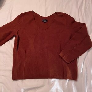 Anthropologie Rust V-Neck Sweater